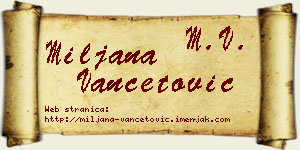 Miljana Vančetović vizit kartica